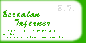 bertalan taferner business card